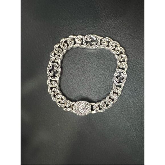 Gucci gg chunky chain bracelet silver tone - Picture 2 of 6